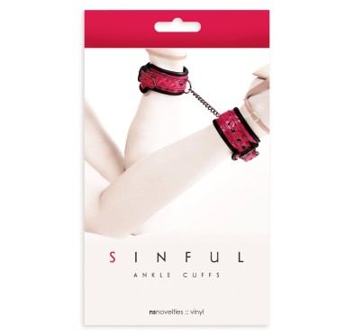 Kajdanki-sinful ankle cuffs pink